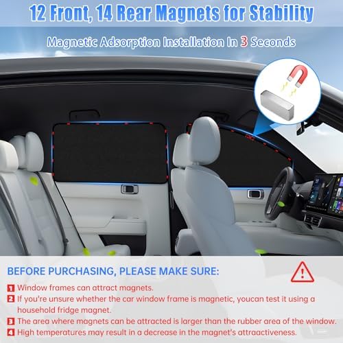 ZATOOTO Magnetic Car Window Shades 4PCS, Car Window Covers Ultimate Privacy - Image 6
