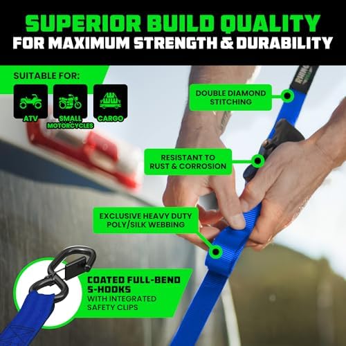 Rhino USA Retractable Ratchet Straps - 1in x 10ft - Image 3