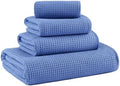 MICROFI Waffle Weave Bath Towel Set, Microfiber, 4 Pieces, Quick Dry, by Unknown