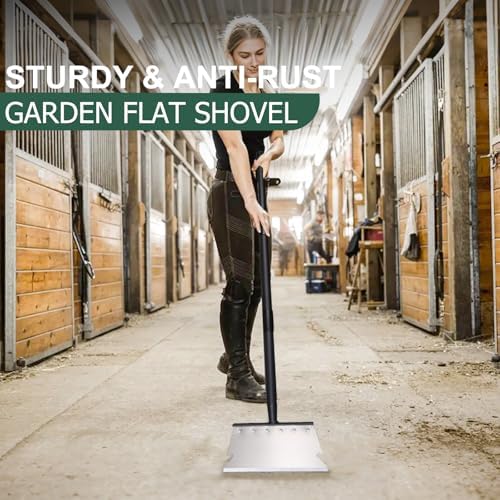 Garden Cleaning Shovel, Snow Shovel, Ice Scraper, 59 Inch Adjustable Handle - Image 3