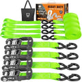 Retractable Ratchet Straps 4 Pack, 5208LBS Break Strength by Unknown