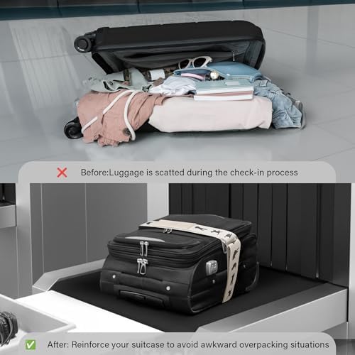 Ekax Luggage Straps for Suitcases, Adjustable Luggage Elastic Belt, Travel - Image 5