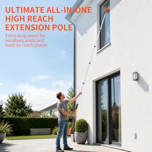 Telescoping Extension Pole 5-12 ft, Reaches 18 ft. Lightweight Aluminum Alloy - Image 5