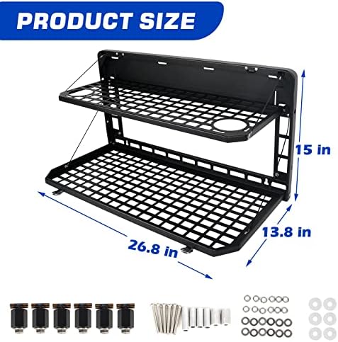 Tailgate Table Rear Foldable Cargo Shelf Aluminum Alloy Storage Shelf MOLLE - Image 6