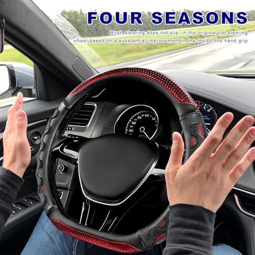 D-Shaped Steering Wheel Cover, Leather Car Wheel Protector - Image 4