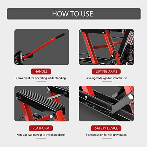 VIVOHOME 1500 LBS Hydraulic Motorcycle Lift Jack - Image 4