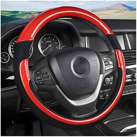 Moly Magnolia 15 Inch Car Steering Wheel Cover, Bright Black/Red by Moly+Magnolia
