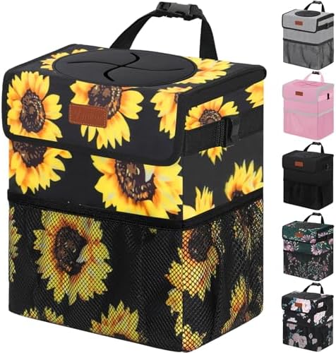 Vankor Car Trash Can with Lid Leak Proof Car Accessories by Vankor