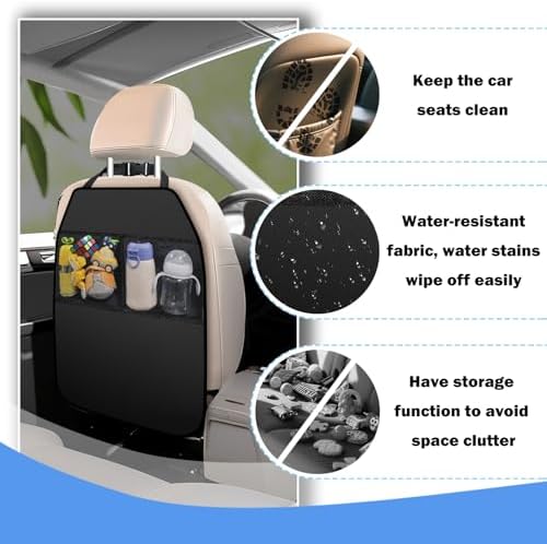 2PCS Back Seat Cover for Kids, Anti-Slip Design Kick Mats Back Seats Protector - Image 4