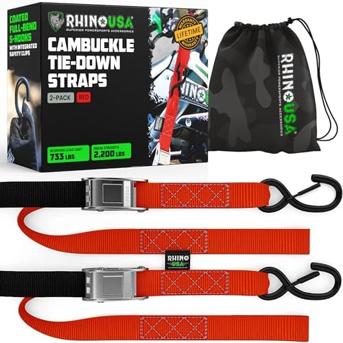 Rhino USA Motorcycle Tie Down Straps by RhinoUSAInc