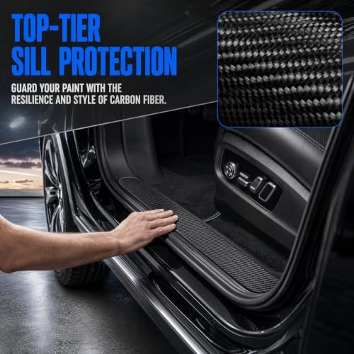 Door Sill Protector 4PCS, Carbon Fiber Anti-Scratch Door Entry Guard, - Image 4