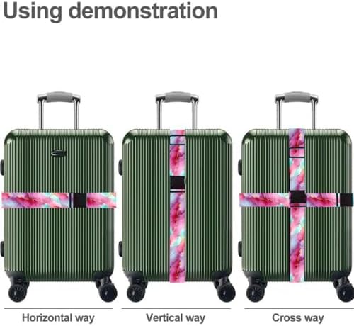 2PC, Marble Luggage Strap 1.97 x 70.87 inch Pink and Purple Marble Pattern - Image 3