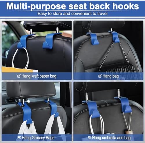 LivTee Car Seat Headrest Hook, Car Headrest Hidden Hook, 4 Pack Universal Auto - Image 5
