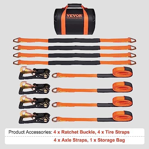 VEVOR Ratchet Tie Down Straps Kit, 5512 LBS Working Load, 11023 LBS Breaking - Image 7