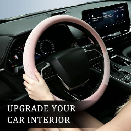 KAFEEK Pink Steering Wheel Cover Women, Cooling Ice Silk, Universal 15 Inch - Image 6