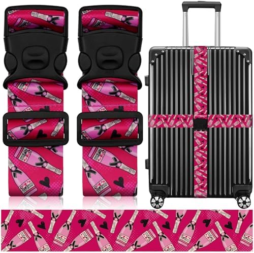2 Pack Luggage Straps for Suitcases, Adjustable Travel Belt by ZHOMA