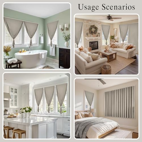 100% Blackout Self Adhesive Curtains, Fabric Temporary Window Coverings Easy to - Image 6