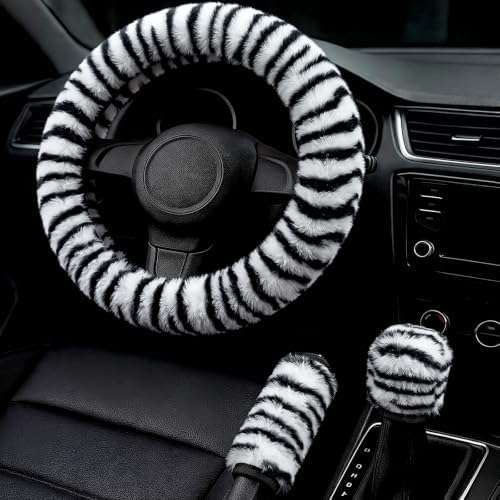 Fluffy Steering Wheel Cover 3PCS Set – Plush Fuzzy Fur Steering Wheel Cover by Unknown