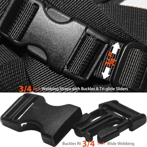 3/4" Straps and Buckles Set: 6 Yard Nylon Webbing 0.75 inch Wide, 6 Pack Side - Image 4
