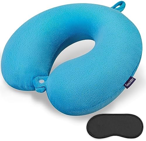 Travel Neck Pillow U-Shaped Memory Foam Airplane Pillow Lake Blue by Gosider