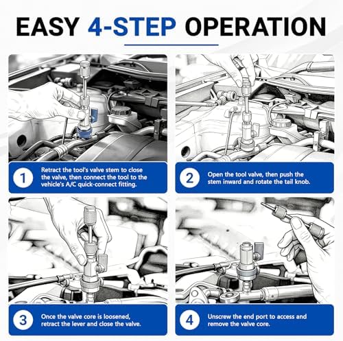 31Pcs R134A Valve Core Quick Remover Installer Tool Set, High Low Pressure AC - Image 4