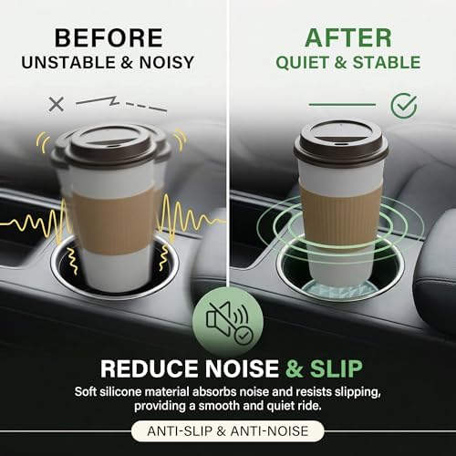 Silicone Car Coasters Set of 4, 2.75" Cup Holder Mats - Image 4