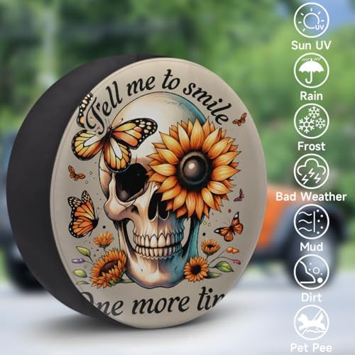 Skull Spare Tire Cover 15in Spare Wheel Covers Tire Storage Cover - Image 3