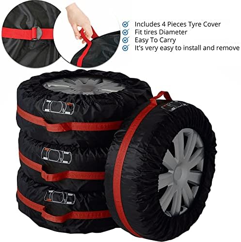 Tire Cover 4pcs Skyour Adjustable Waterproof Seasonal Spare Car Wheel Tire - Image 3