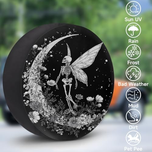 Pretty Skull Moon Spare Tire Cover Dust-Proof Wheel Protector - Image 3