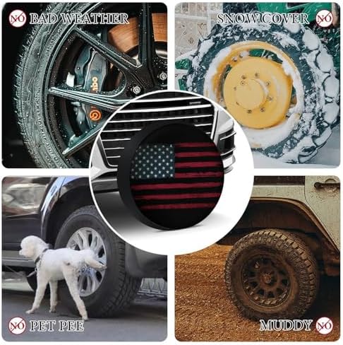 Generic Vintage America American Flag 3 Tire Covers, Dust-Proof Weatherproof - Image 4