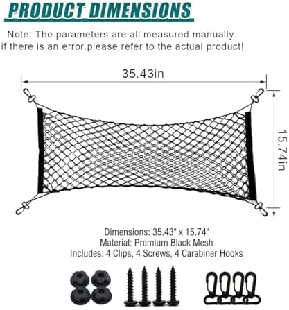 Car Trunk Cargo Net, Double-Layer Nylon Mesh Automotive Rear Cargo Storage Net - Image 2