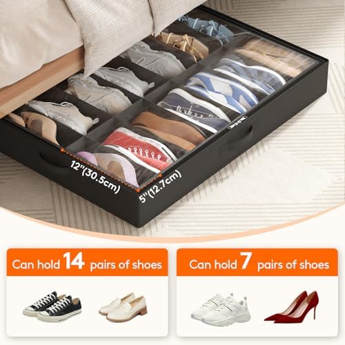 Lifewit Under Bed Shoe Storage Organizer Container, 2 Pack - Image 4