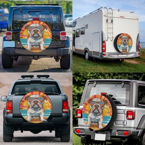 Spare Tire Cover for RV Trailer, Beach Ocean Dogs Puppy Waterproof Sun Leather - Image 6
