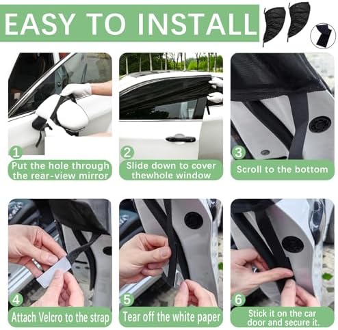 2 Pack 42.5"x21.5" Car Front Side Window Sunshades, Stroller Window Sunshades - Image 4