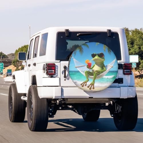 Summer Green Frog Spare Tire Cover Dust-Proof Wheel Tire Cover Fit Trailer - Image 3