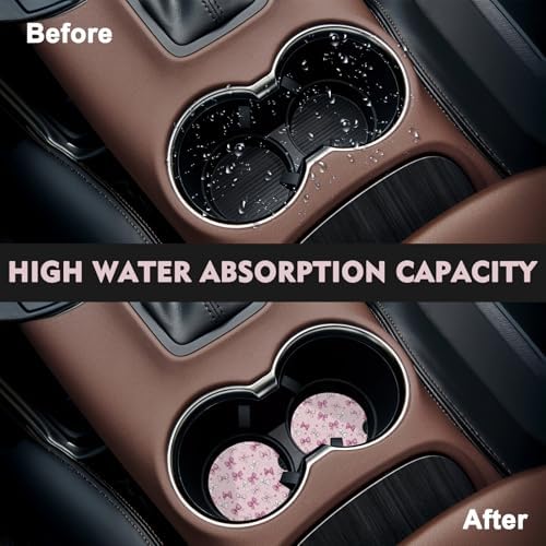 2 Pack Car Coasters for Cup Holders, Cute Car Accessories Interior - Image 5