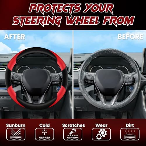 Soft Leather Steering Wheel Cover - Image 4