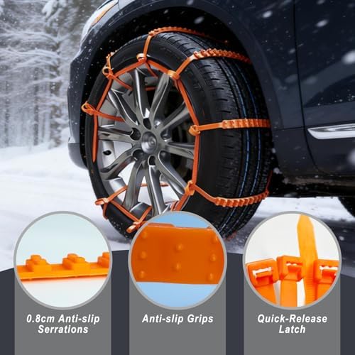 10PCS Anti-Slip Snow Tire Chains, Reusable Zip Tie Snow Chains - Image 5