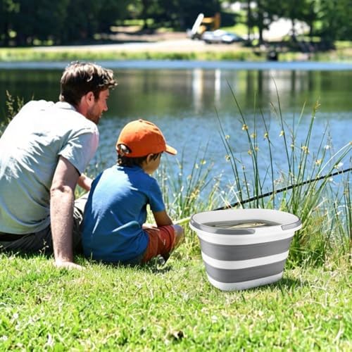 10L Collapsible Bucket with Handle, Foldable Ice Bucket Car Wash Buckets - Image 4