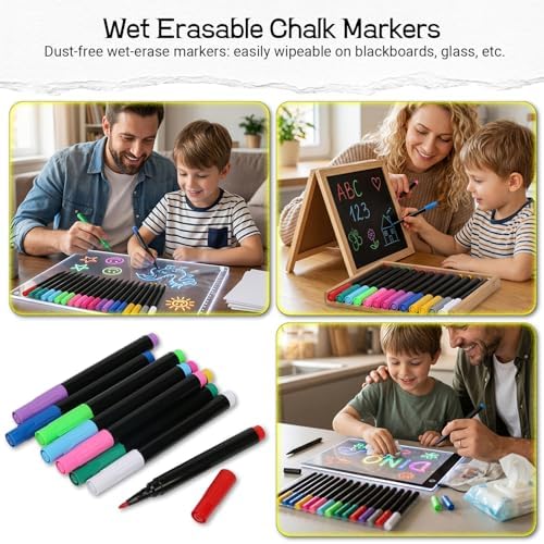 12 PCS Grey Liquid Chalk Markers Wet or Dry Erase Fine Tip Neon Pens - Image 4