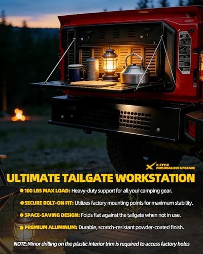 Tailgate Table Fits 2007-2026 Wrangler JK JL JLU, Rattle-Free Foldable Rear - Image 2