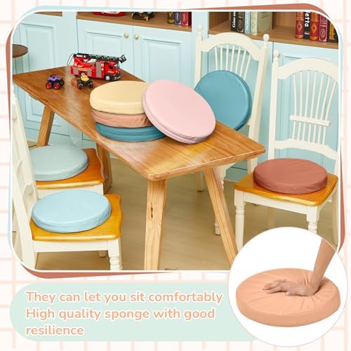 Juexica 8 Pcs Floor Cushions Kids, Retro Groovy Color, 13.8 x 13.8 x 2 Inch - Image 6
