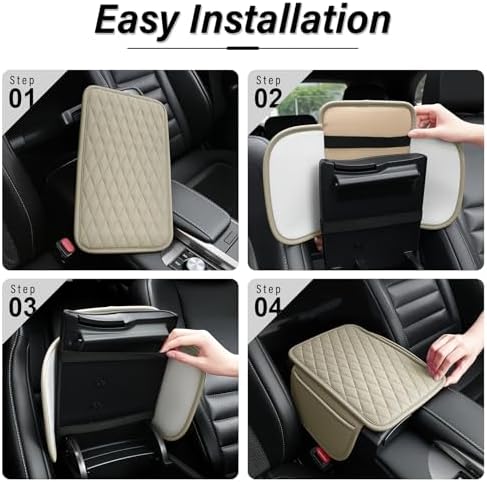 Amiss Car Center Console Cover, Leather Car Armrest Cushion - Image 4