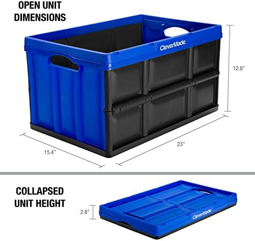 CleverMade CleverCrates Collapsible Storage Bin, Royal Blue - Image 3