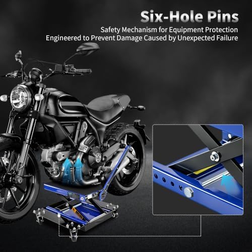 1100 lb Motorcycle Scissor Jack, 4.65"-15.55", Wrench & 3 Brushes - Image 3