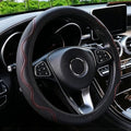 Elastic Steering Wheel Cover Black and Red Universal 14-15 inch by Muamos