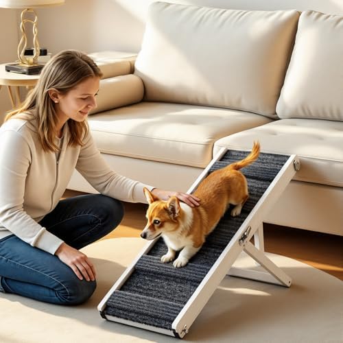 Pawaboo Dog Ramp for Couch Foldable, 5 Ajustable Height from 9.8" to 20.5" by Pawaboo