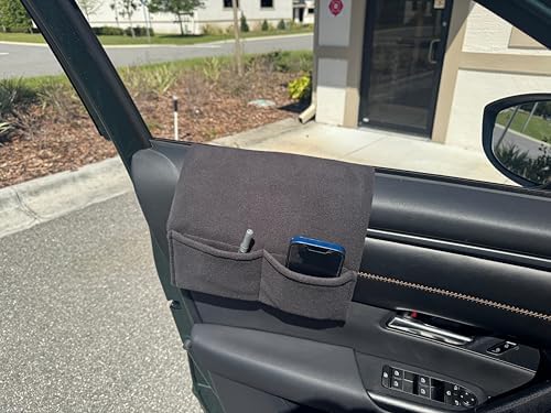 Car Console Covers Plus Window Armrest Elbow Pad w/Storage Pockets Black - Image 4