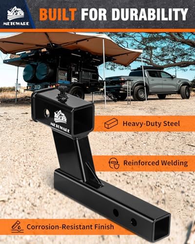 METOWARE Trailer Hitch Extender Fits 2" Receiver 6" Drop/Rise 7500 LBS GTW - Image 5