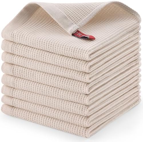 Homaxy 100% Cotton Waffle Weave Dish Cloths, 8 Pack by Homaxy